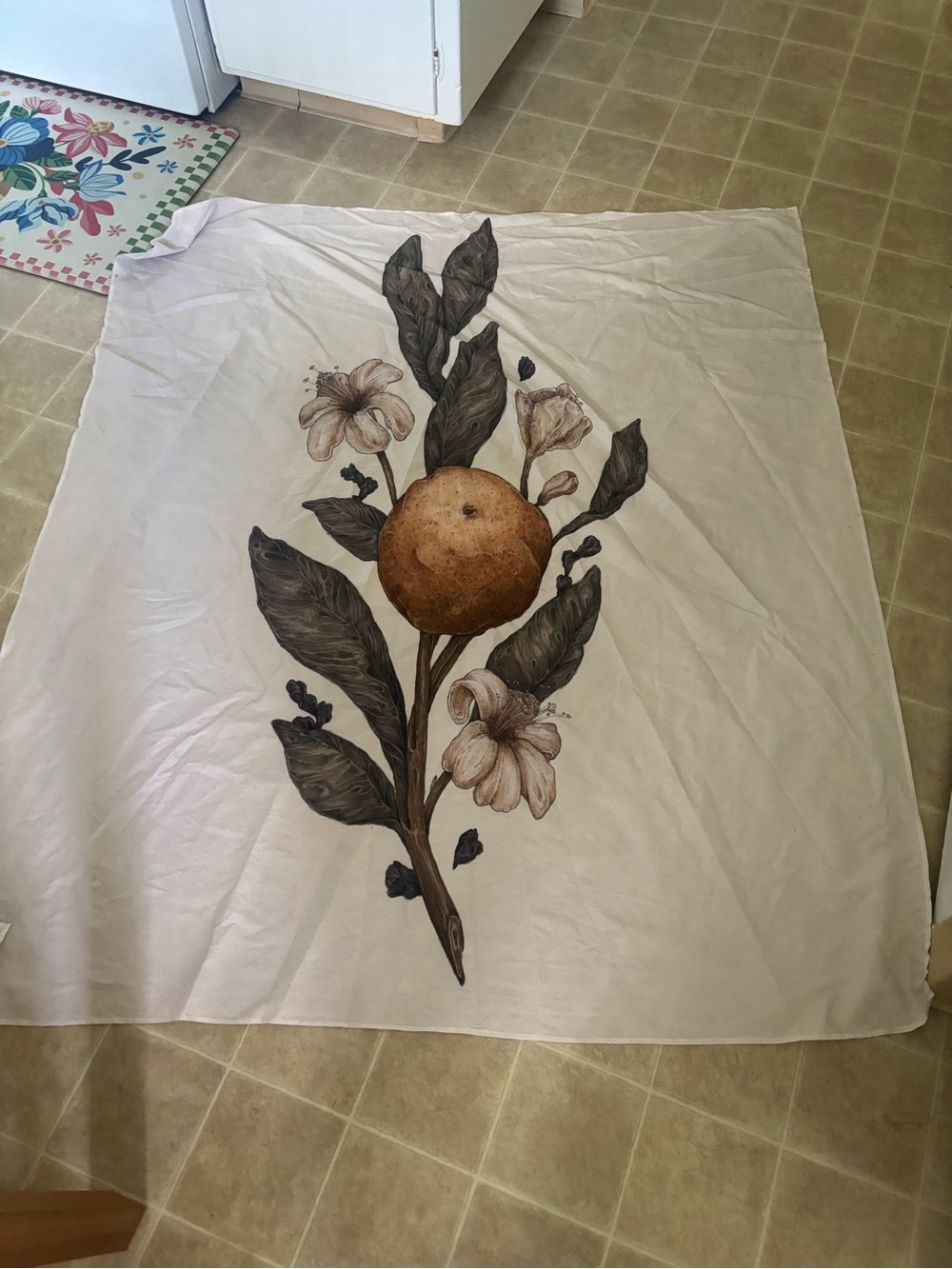 Floral Botanical tapestry with Neutral Tones